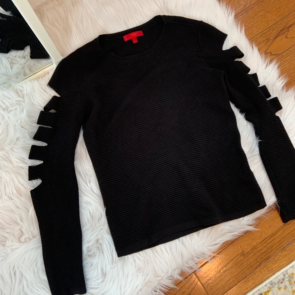 Black Cutout Sweater